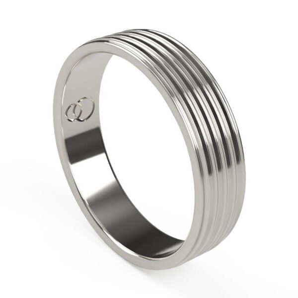 Uniti Saturn Platinum white gold silver Wedding Ring for him