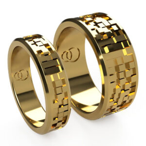 Uniti Equalizer Yellow Gold Wedding Ring His and Hers