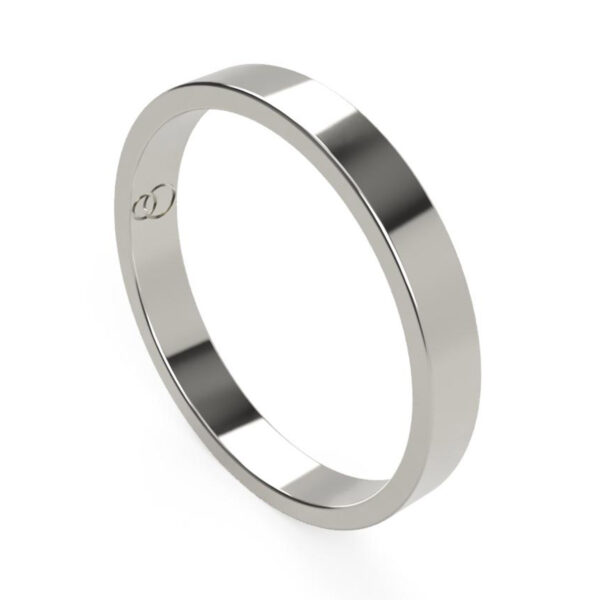 Uniti Flat Platinum white gold silver Wedding Ring for her