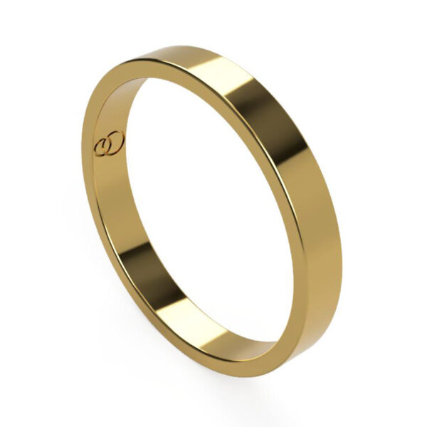 Uniti Flat yellow gold Wedding Ring for her
