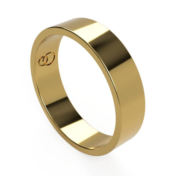 Uniti Flat yellow gold Wedding Ring for him