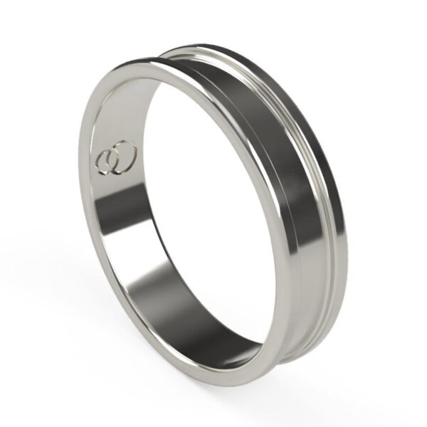 Uniti Rivulet Platinum white gold silver Wedding Ring for him