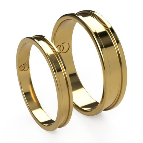 Uniti Rivulet Yellow Gold Wedding Ring His and Hers
