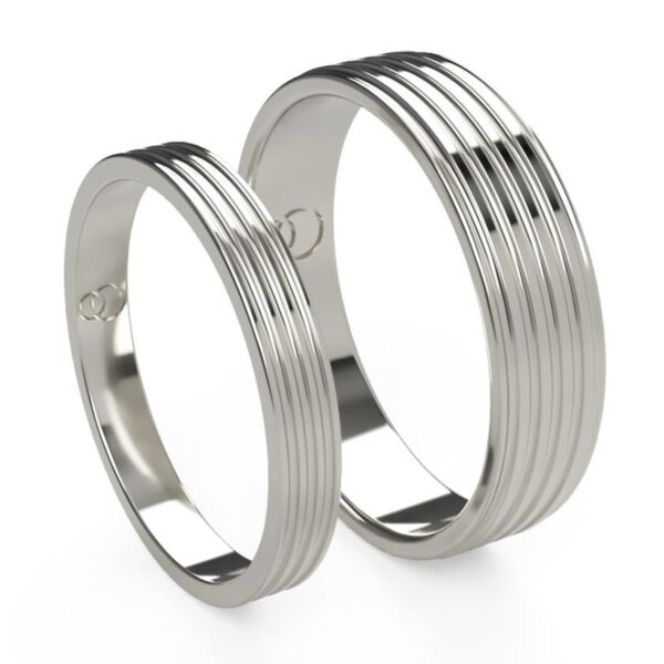 Uniti Saturn Platinum white gold silver Wedding Ring His and Hers