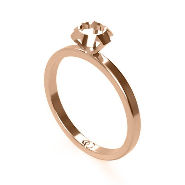 Uniti Solitaire Red gold Ring